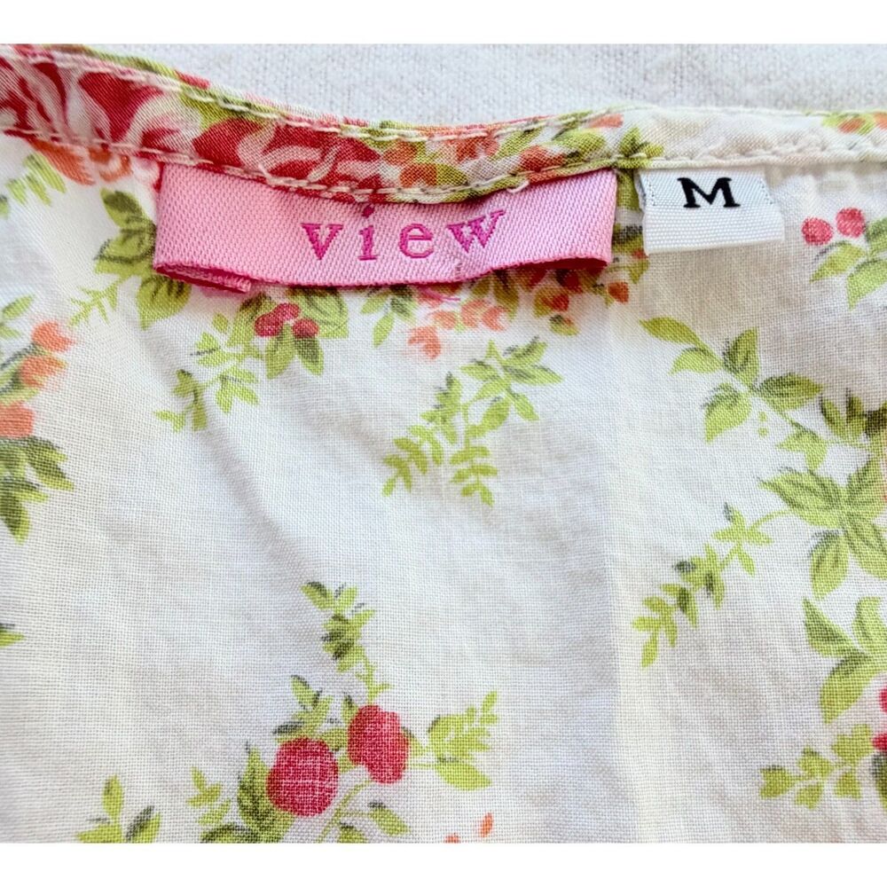 Vintage VIEW Floral Pintuck Pleated Top - Size M - Picture 3 of 7